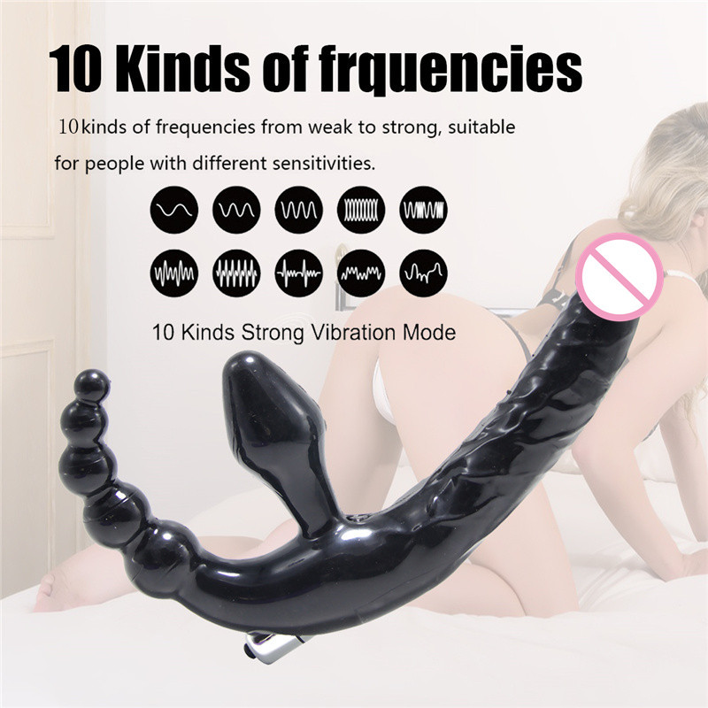 Double Vibrator Lesbian Anal Dual Ended Vibrating Strapless Dildo Lesbian Sex Toys Double Penetration Anal Plug G Spot Vibrator Double Vibrator Lesbian Anal Dual Ended Vibrating Strapless Dildo Lesbian Sex Toys Double Penetration Anal Plug G Spot Vibrator