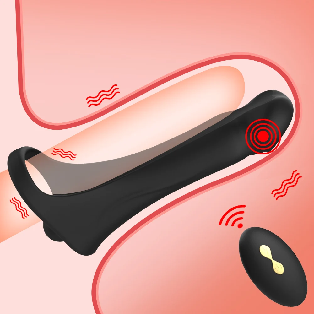 Double Penetration Vibrator Sex Toys For Couples Strapon Dildo Vibrator Strap On Penis Remote Control Penis Vagina Plug AnalPlug
