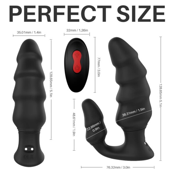 Wireless Remote Control Anal Vibrator Double Penetration Anal Plug Prostate Massage Anus Stimulation Butt Plug for Women Man