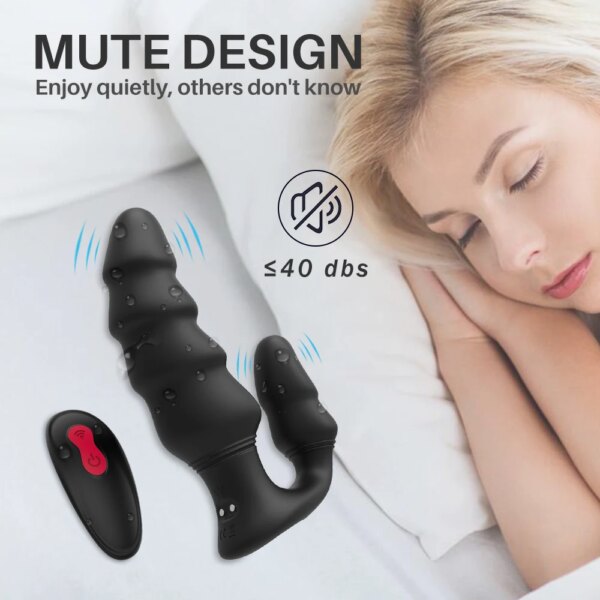 Wireless Remote Control Anal Vibrator Double Penetration Anal Plug Prostate Massage Anus Stimulation Butt Plug for Women Man
