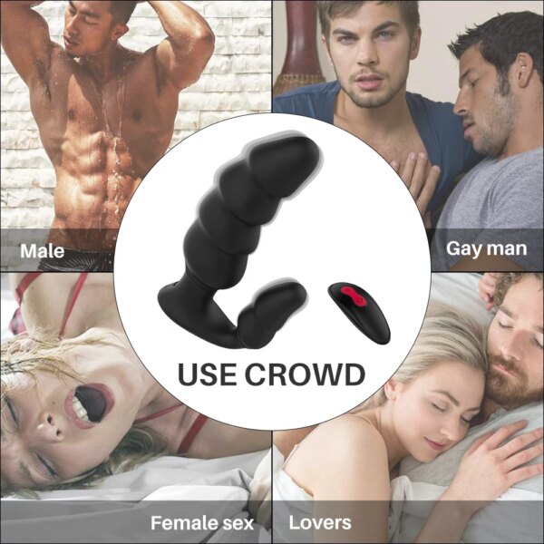 Wireless Remote Control Anal Vibrator Double Penetration Anal Plug Prostate Massage Anus Stimulation Butt Plug for Women Man