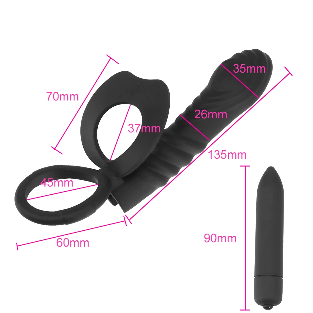 Strap On Dick Penis Dildo Butt Plug Vibrator Double Penetration Anal Plug Adult Games Vagina Plug