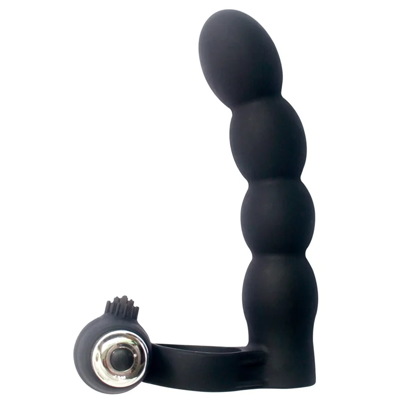 Mens Strap on Dildo Vibrator Double Penetration Cockring Butt Plug Anal Beads Dildo Strap On Anus Plug G spot Vibrator Sex Toys