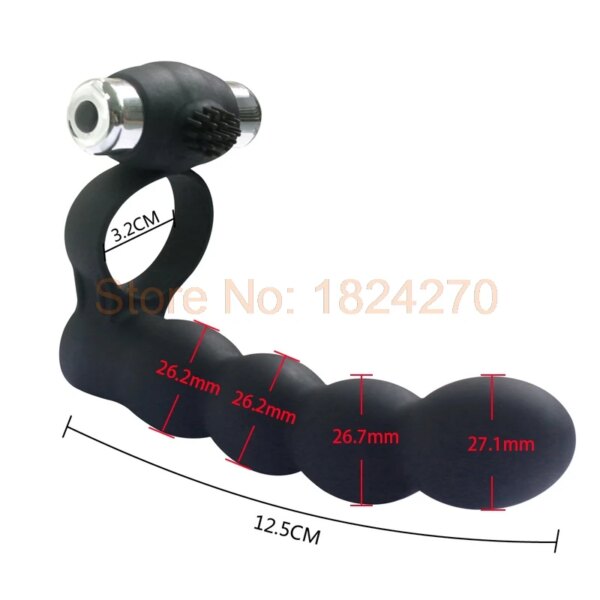 Mens Strap on Dildo Vibrator Double Penetration Cockring Butt Plug Anal Beads Dildo Strap On Anus Plug G spot Vibrator Sex Toys