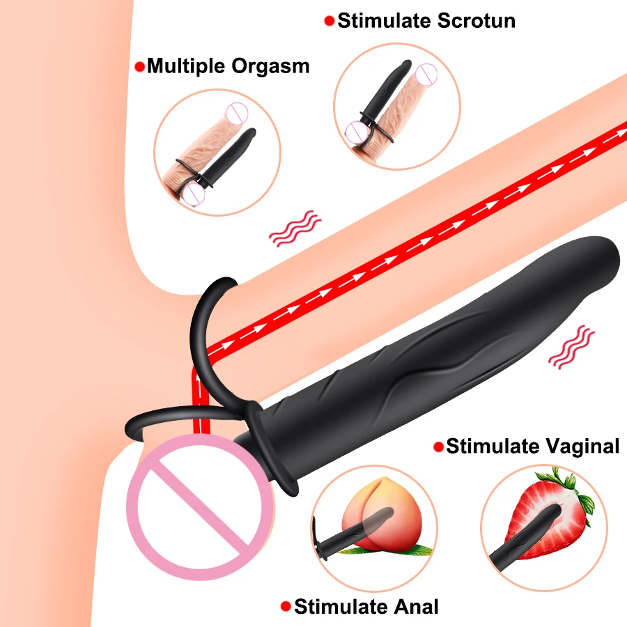 10 Modes Double Penetration Vibrator anal plug Sex Toys for Couples Strapon Dildo Vibrator Strap on Penis Sex Toys for Women Man