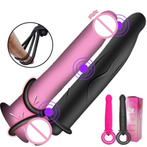 10 Modes Double Penetration Vibrator anal plug Sex Toys for Couples Strapon Dildo Vibrator Strap on Penis Sex Toys for Women Man