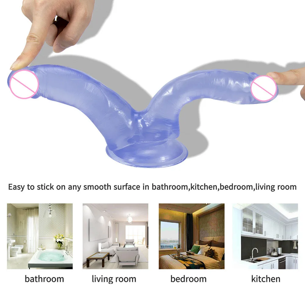 Double Penetration Dildo Couples Two Head Ended Penis Women Masturbator Soft Jelly Big Penis Strong Sucker Sex Toys For Aldult Double Penetration Dildo Couples Two Head Ended Penis Women Masturbator Soft Jelly Big Penis Strong Sucker Sex Toys For Aldult