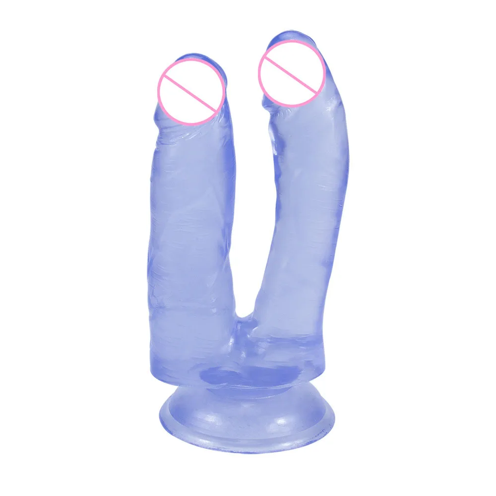 Double Penetration Dildo Couples Two Head Ended Penis Women Masturbator Soft Jelly Big Penis Strong Sucker Sex Toys For Aldult Double Penetration Dildo Couples Two Head Ended Penis Women Masturbator Soft Jelly Big Penis Strong Sucker Sex Toys For Aldult