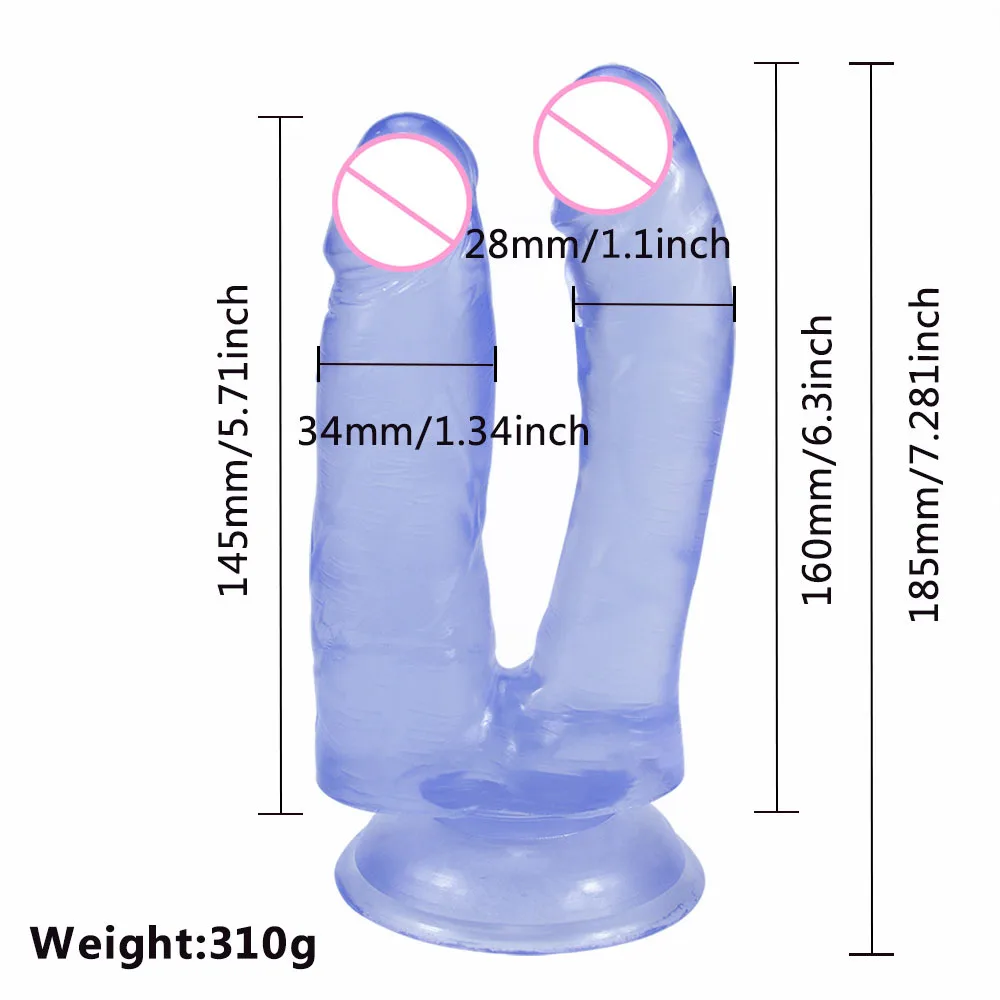 Double Penetration Dildo Couples Two Head Ended Penis Women Masturbator Soft Jelly Big Penis Strong Sucker Sex Toys For Aldult Double Penetration Dildo Couples Two Head Ended Penis Women Masturbator Soft Jelly Big Penis Strong Sucker Sex Toys For Aldult