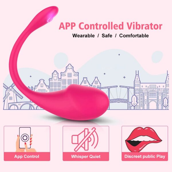 Wireless Bluetooth G Spot Dildo Vibrator for Women APP Remote Control Wear Vibrating Egg Clit Female Vibrating Panties Sex Toys