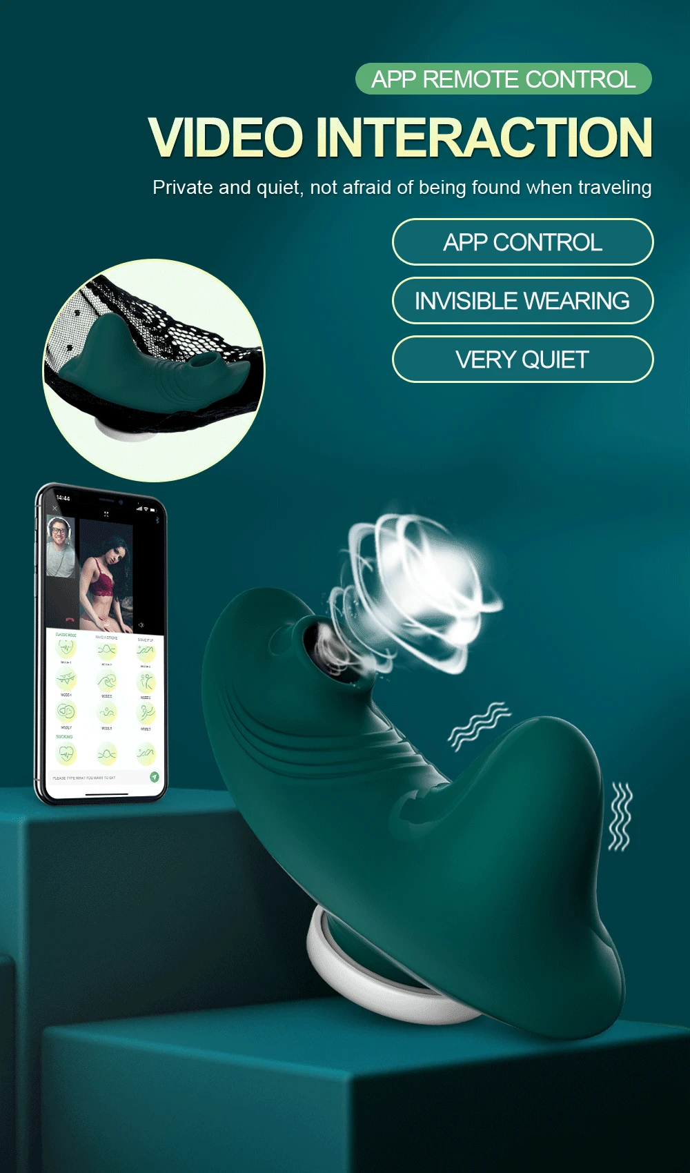 Wearable Mini Vibrator For Women Clitoris Sucker App Bluetooth Remote Control Vibro On Sexy Panties Adults Sex Toys Stimulator