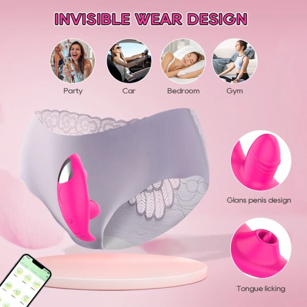 Wear MiniVibrator For Women Panties Clitoris Lick Stimulator App Bluetooth Remote Control Vibrators For Female Adults Sex Toys