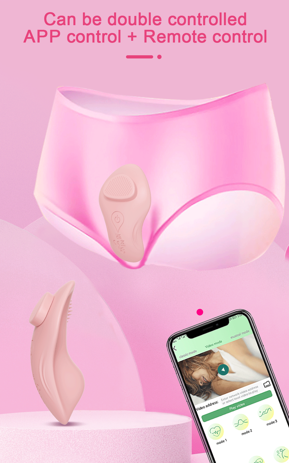 Bluetooth APP Wearable Mini Vibrator Female Clitoral Stimulator Remote Control Panties Vibrating Adult Sex Toy for Women Couples