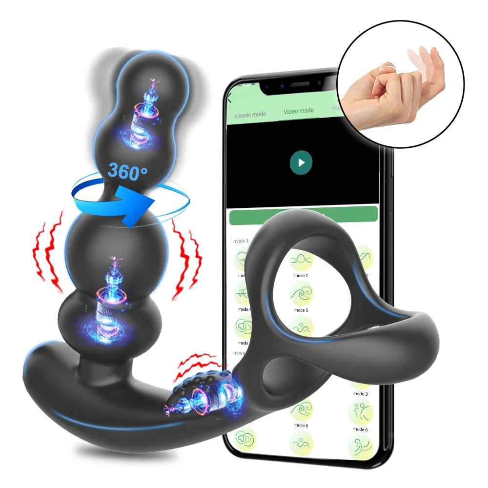 Male Thrusting Prostate Massager Bluetooth APP Vibrator for Men Wireless Remote Control Anal Plug Silicone Man Vibration Sex Toy