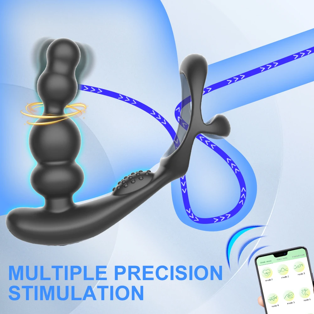 Male Thrusting Prostate Massager Bluetooth APP Vibrator for Men Wireless Remote Control Anal Plug Silicone Man Vibration Sex Toy
