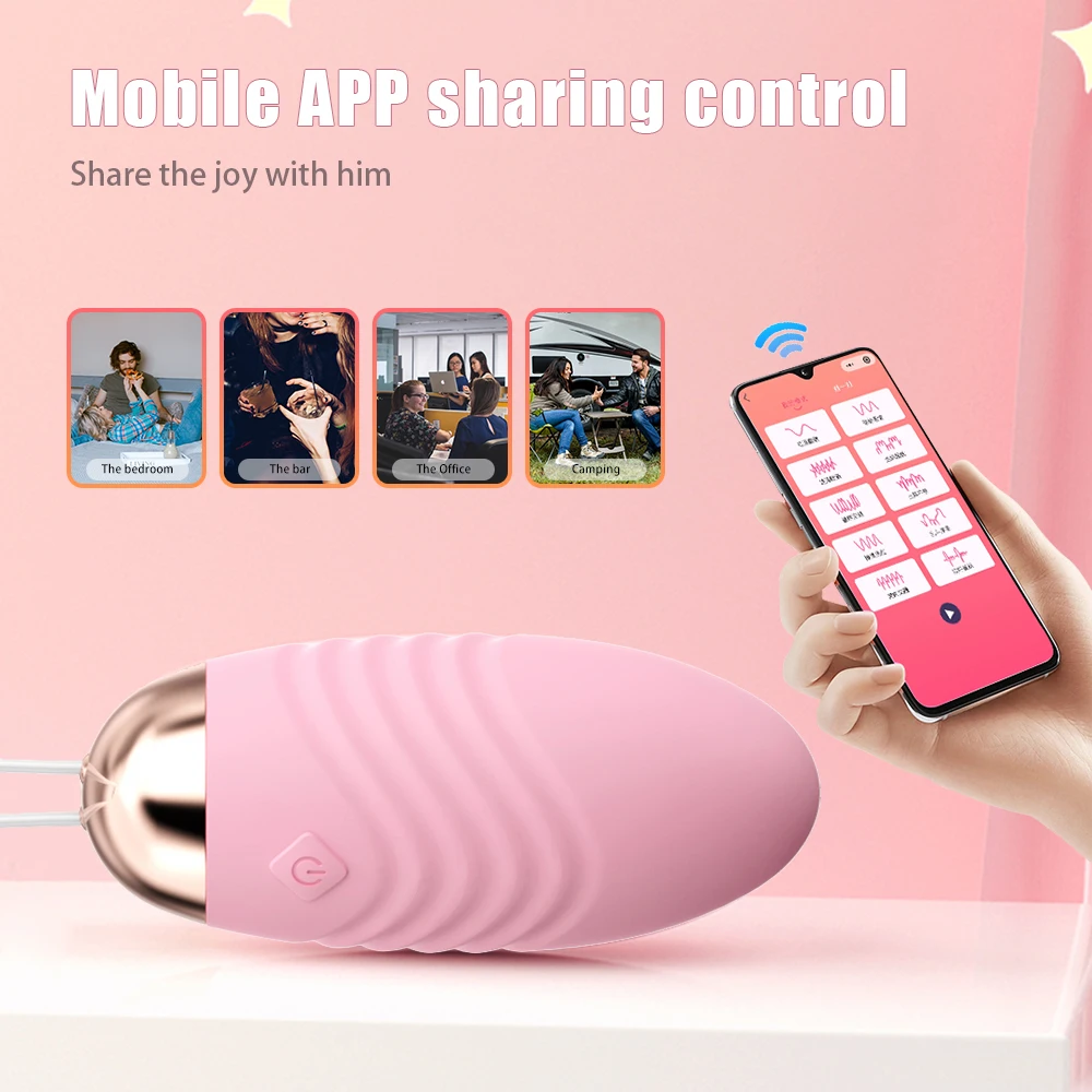Wireless Bluetooth Vibrator Egg APP Remote Control Vibrator for Women G-Spot Massage Clitoral Clit Stimulator Adult Sex Toys