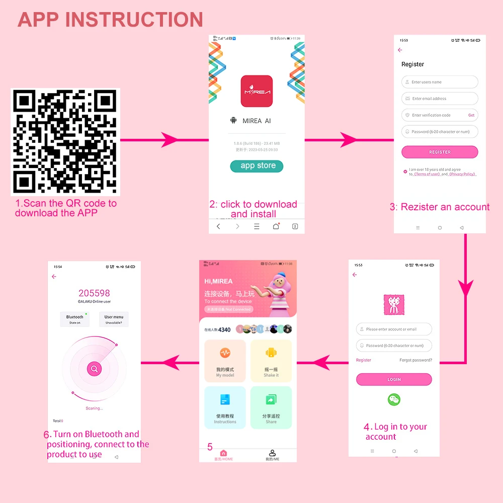 Wireless Bluetooth Vibrator Egg APP Remote Control Vibrator for Women G-Spot Massage Clitoral Clit Stimulator Adult Sex Toys