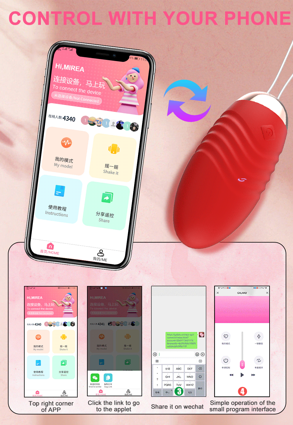 Wireless Bluetooth Vibrator Egg APP Remote Control Vibrator for Women G-Spot Massage Clitoral Clit Stimulator Adult Sex Toys