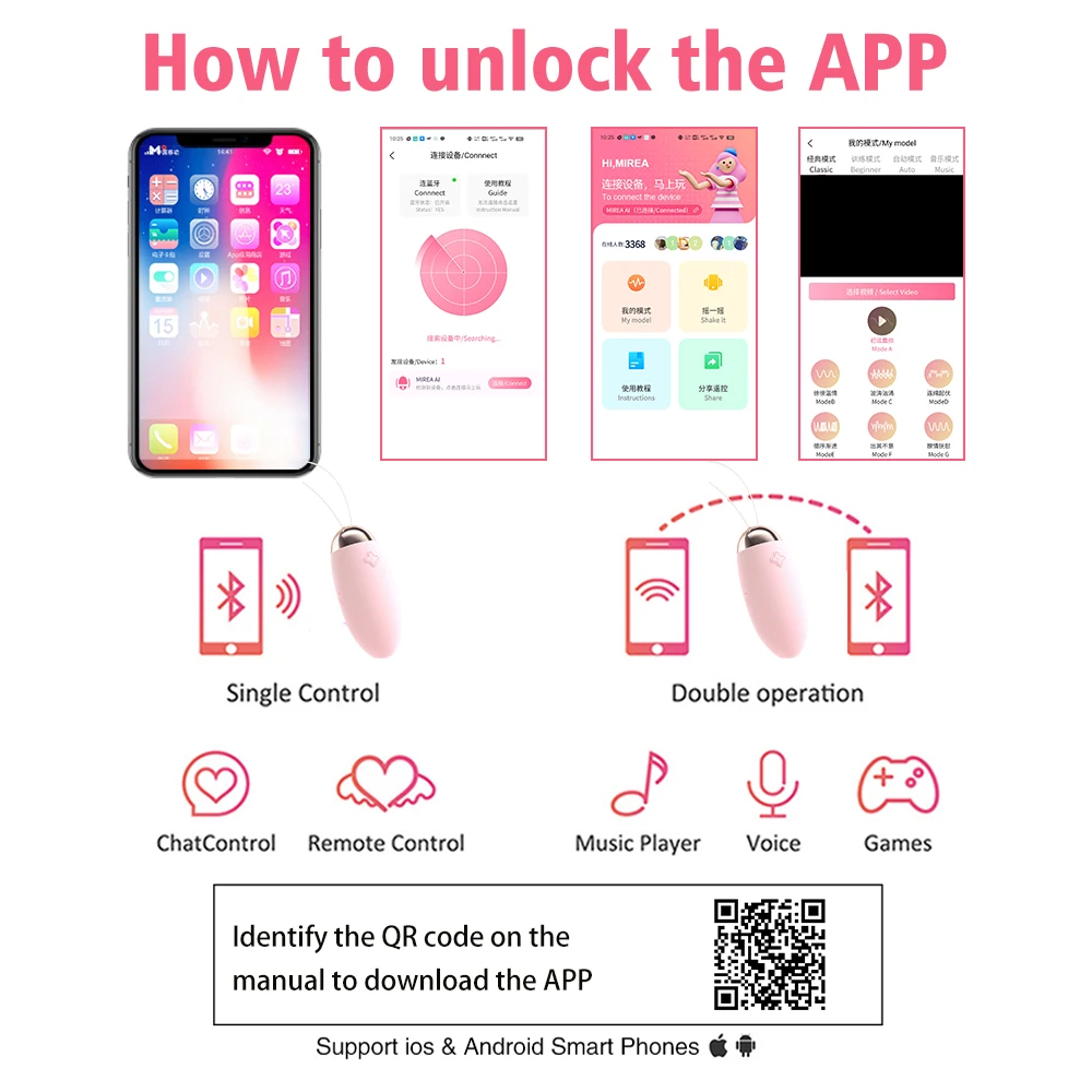 Wireless Bluetooth Vibrator Egg APP Remote Control Vibrator for Women G-Spot Massage Clitoral Clit Stimulator Adult Sex Toys