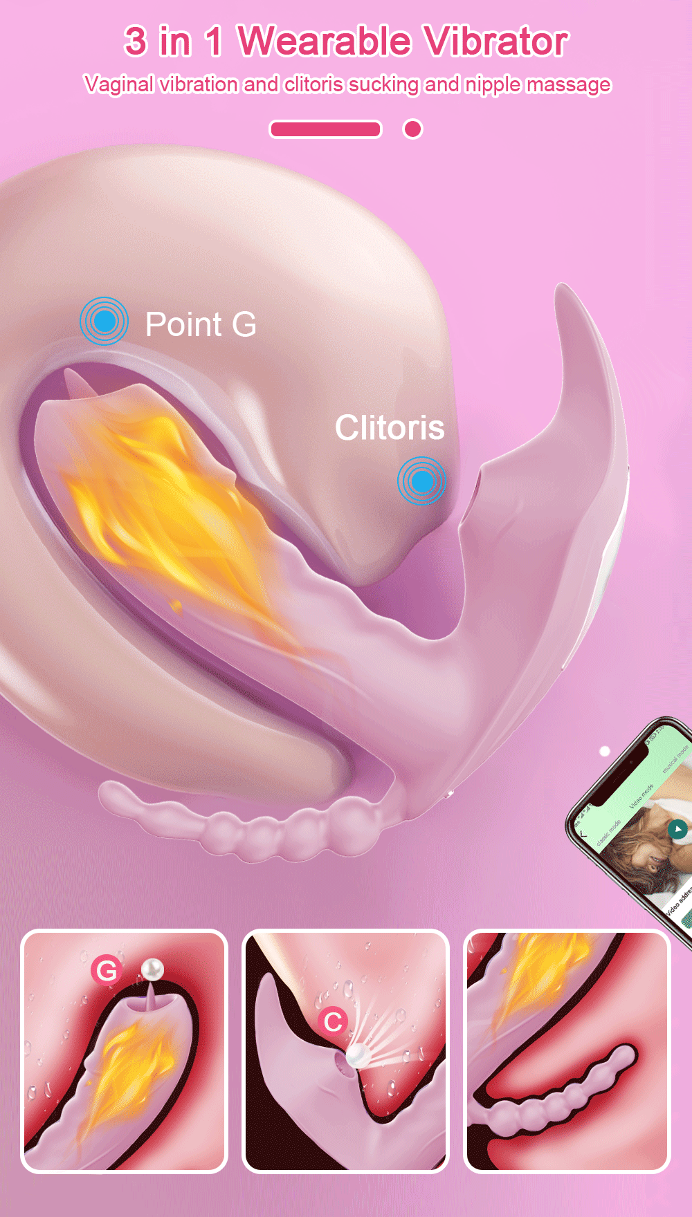 Wireless Remote Control 3 in 1 Bluetooth APP Dildo Vibrator Vagina Sucker Clitoris Stimulator Sex Toys for Women Couple Adult 18