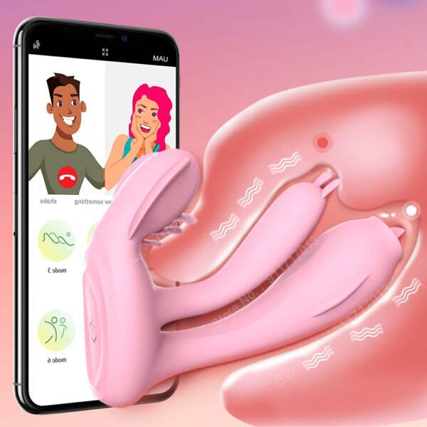 Bluetooth Wireless APP Remote Control Dildo Vibrator for Women Clit Stimulate Panties Wear Vibrating Masturbator Adult Sex Toys