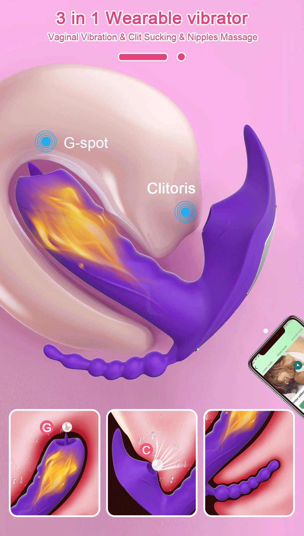 Bluetooth APP 3 in 1 Dildo Vibrator for Women Wireless Remote Control Sucker Clitoris Stimulator Sex Toys Female Couple Adult 18