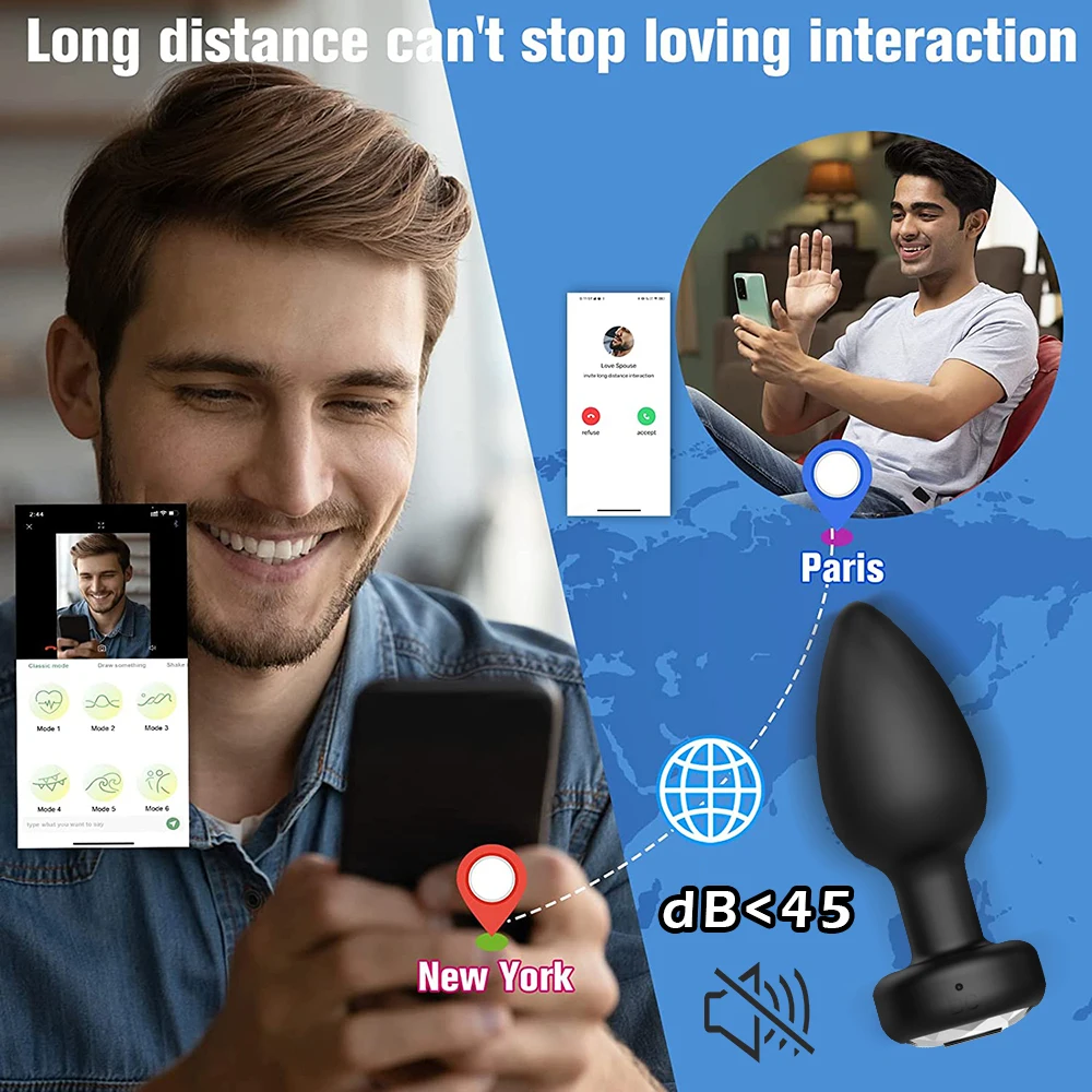 APP Anal Plug Bluetooth Butt Vibrator for Women Man Long distance Wireless Remote Controlled Ass Buttplug Female Male Sex Toy