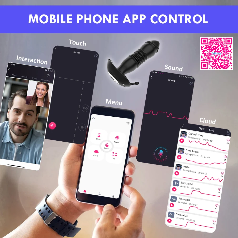 Bluetooth Telescopic Prostate Massage Sex Toys For Men Anal Butt Plug Dildo Vibrators For Women APP Remote Control Vibrator Gay Bluetooth Telescopic Prostate Massage Sex Toys For Men Anal Butt Plug Dildo Vibrators For Women APP Remote Control Vibrator Gay