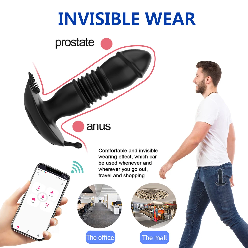 Bluetooth Telescopic Prostate Massage Sex Toys For Men Anal Butt Plug Dildo Vibrators For Women APP Remote Control Vibrator Gay Bluetooth Telescopic Prostate Massage Sex Toys For Men Anal Butt Plug Dildo Vibrators For Women APP Remote Control Vibrator Gay