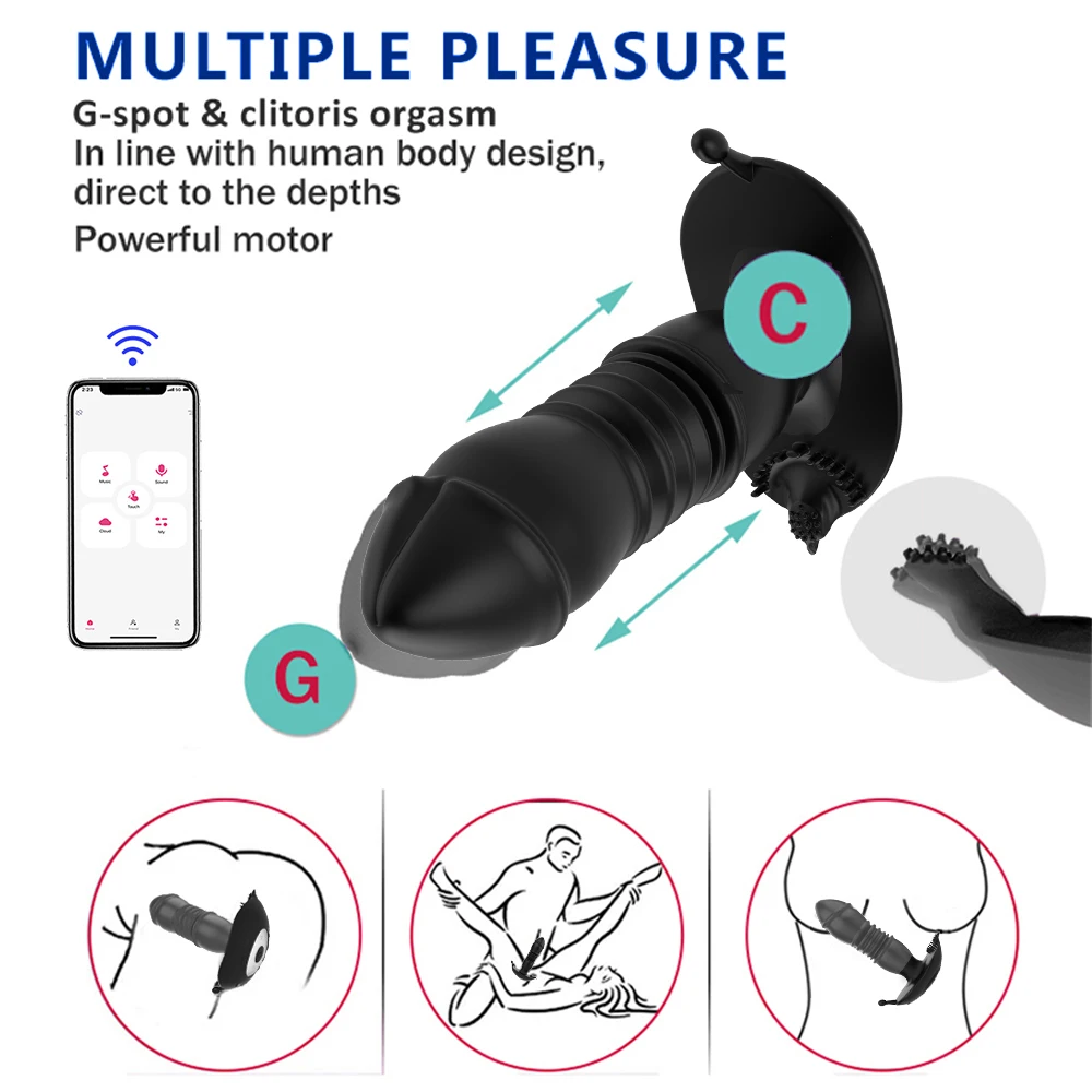Bluetooth Telescopic Prostate Massage Sex Toys For Men Anal Butt Plug Dildo Vibrators For Women APP Remote Control Vibrator Gay Bluetooth Telescopic Prostate Massage Sex Toys For Men Anal Butt Plug Dildo Vibrators For Women APP Remote Control Vibrator Gay