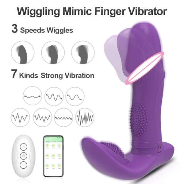 Bluetooth APP Dildo Vibrator Female Wireless Remote Control Clitoris Stimulator Finger Wiggling Sex Toys for Women Couples Adult