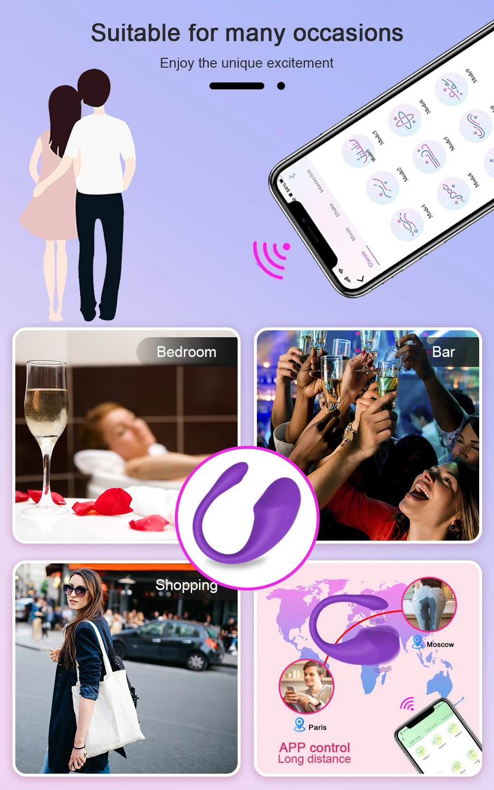 Bluetooth APP Wearable Mini Vibrator Female Clitoral Stimulator Remote Control Panties Vibrating Adult Sex Toy for Women Couples Bluetooth APP Wearable Mini Vibrator Female Clitoral Stimulator Remote Control Panties Vibrating Adult Sex Toy for Women Couples