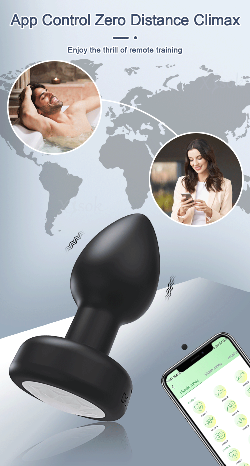 APP Bluetooth Control Prostate Massager Vibartor Men Anal Plug Vibrating Wireless Remote Butt Plug Adults Sex Toys for Male Gay