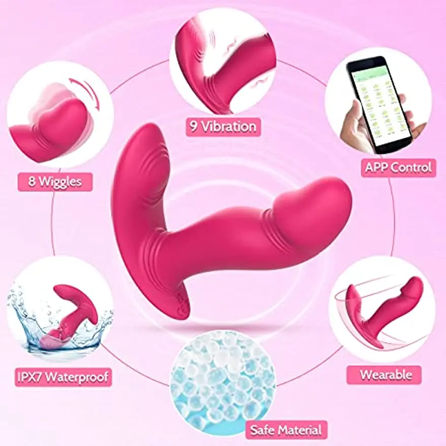 Vibrator for Women APP Vibrating Wiggling Wearable Clitoral G Spot Remote Control Perfect Fit Butterfly Panty Sex Toys for Women
