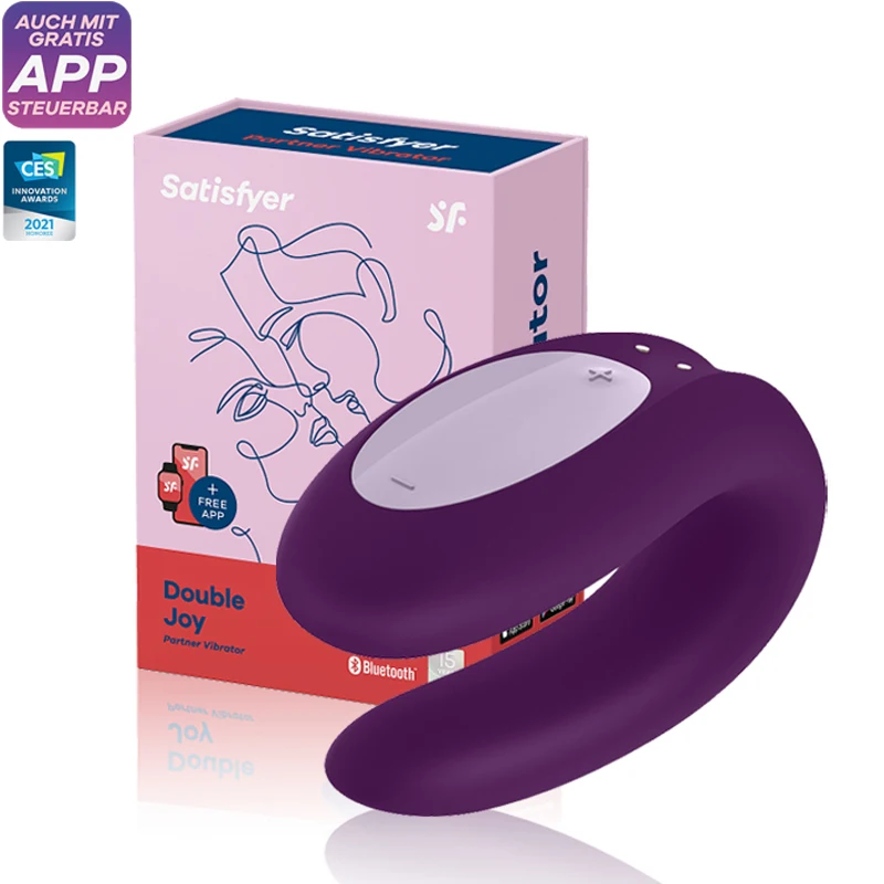 Satisfyer Double Joy app controlled vibrator silicone sex toys for couples 10 vibration IPX7 waterproof vibrators for women UYO Satisfyer Double Joy app controlled vibrator silicone sex toys for couples 10 vibration IPX7 waterproof vibrators for women UYO