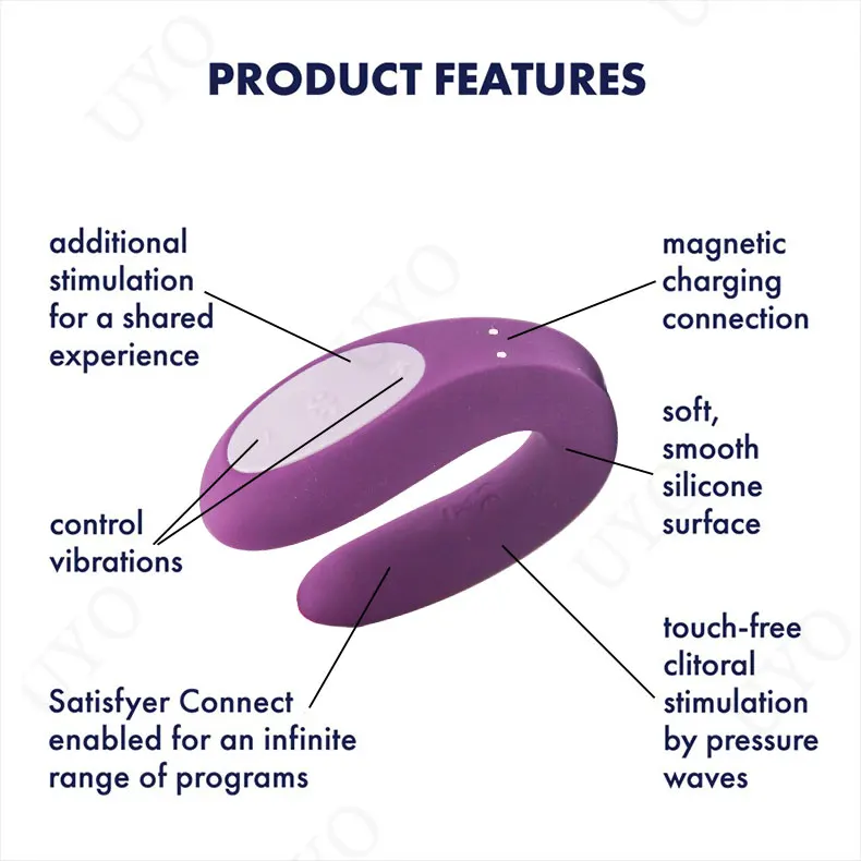 Satisfyer Double Joy app controlled vibrator silicone sex toys for couples 10 vibration IPX7 waterproof vibrators for women UYO Satisfyer Double Joy app controlled vibrator silicone sex toys for couples 10 vibration IPX7 waterproof vibrators for women UYO