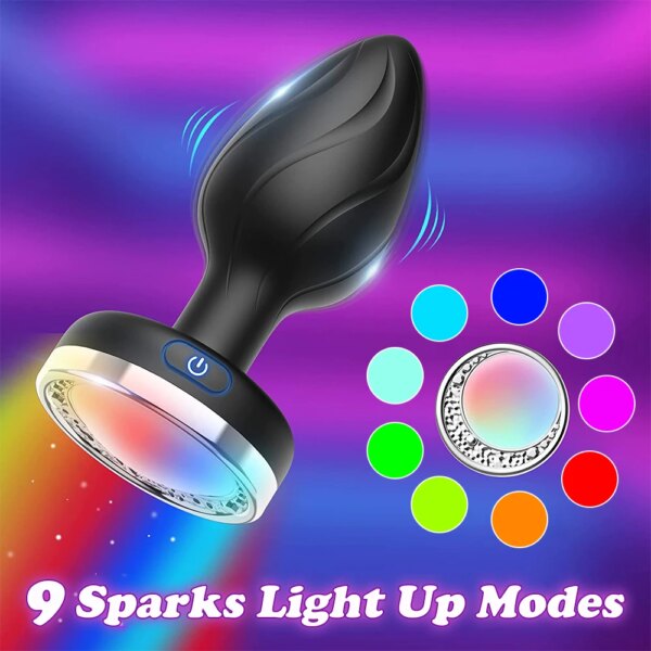 Vibrating Butt Plug LED Light Anal APP Vibrator Prostate Massager for Men Remote Control Vagina Vibrator Anal Sex Toys for Women