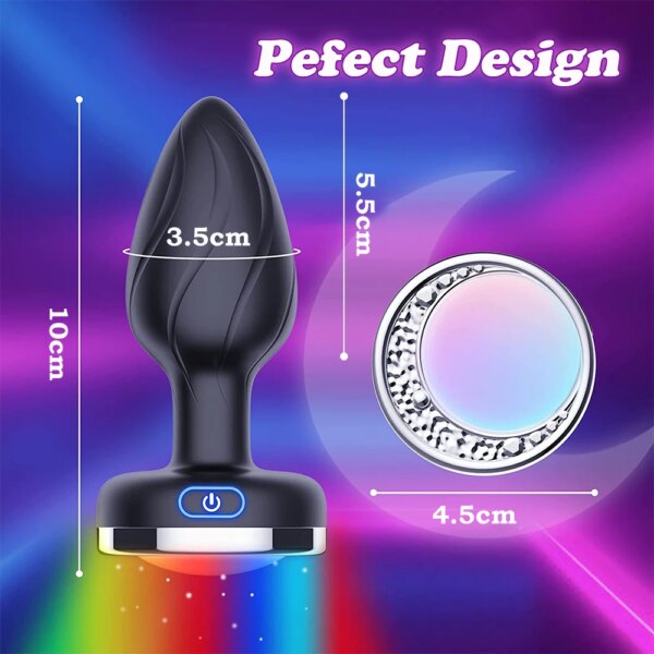 Vibrating Butt Plug LED Light Anal APP Vibrator Prostate Massager for Men Remote Control Vagina Vibrator Anal Sex Toys for Women