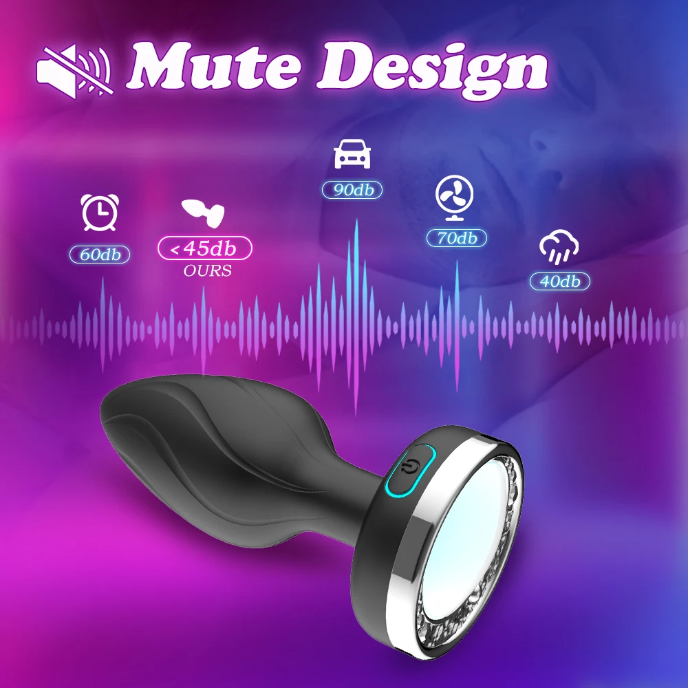 Vibrating Butt Plug LED Light Anal APP Vibrator Prostate Massager for Men Remote Control Vagina Vibrator Anal Sex Toys for Women