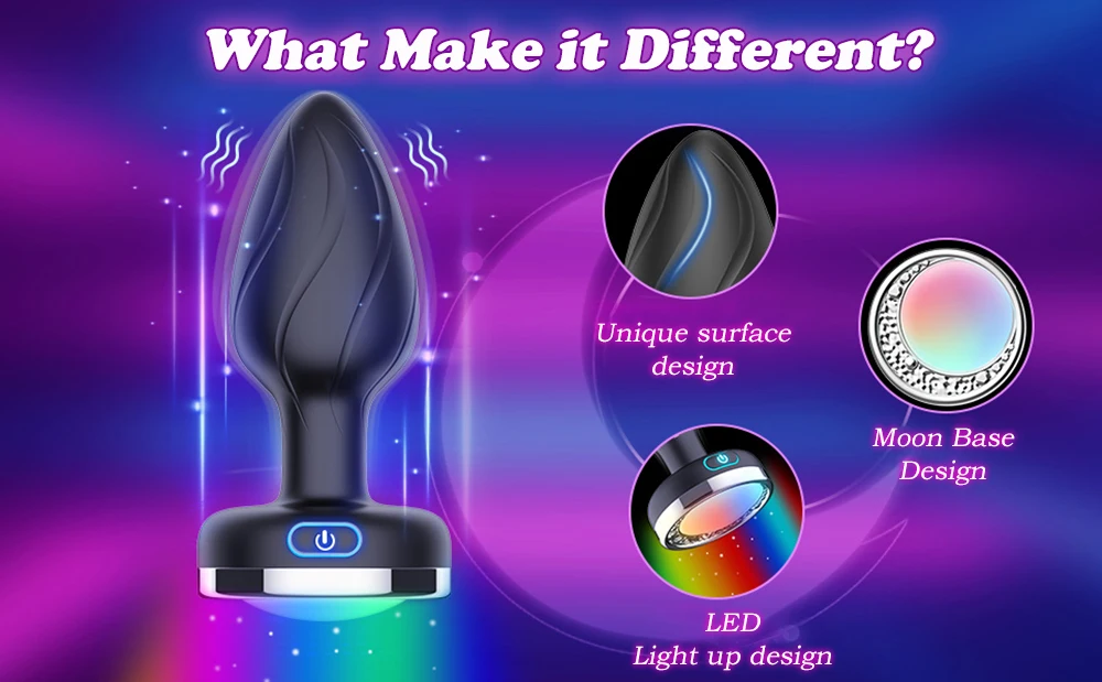 Vibrating Butt Plug LED Light Anal APP Vibrator Prostate Massager for Men Remote Control Vagina Vibrator Anal Sex Toys for Women