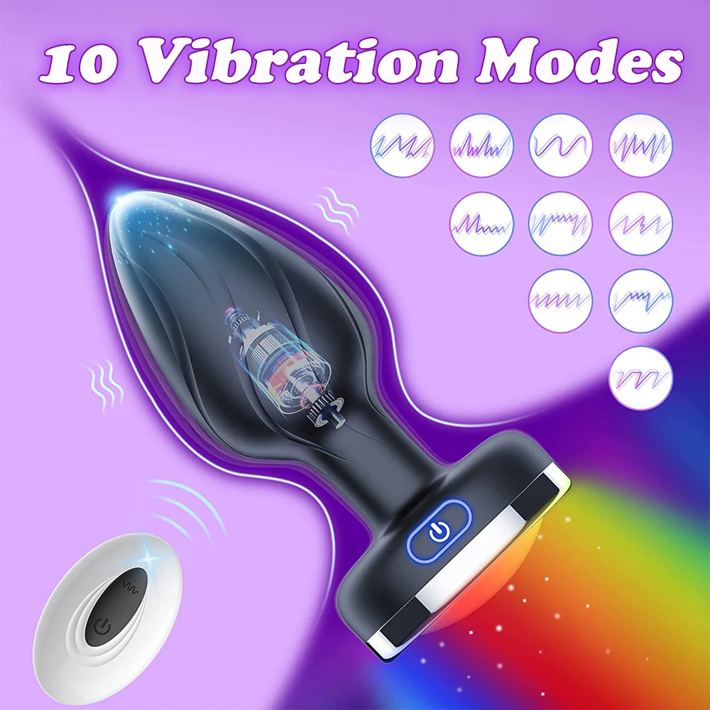 Vibrating Butt Plug LED Light Anal APP Vibrator Prostate Massager for Men Remote Control Vagina Vibrator Anal Sex Toys for Women
