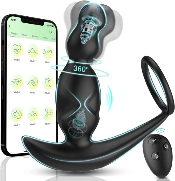 360° Rotation APP Remote Control Anal Vibrator Butt Plug Men Prostate Massager Vibrating Anal Beads Male Sex Toy for Couples Gay