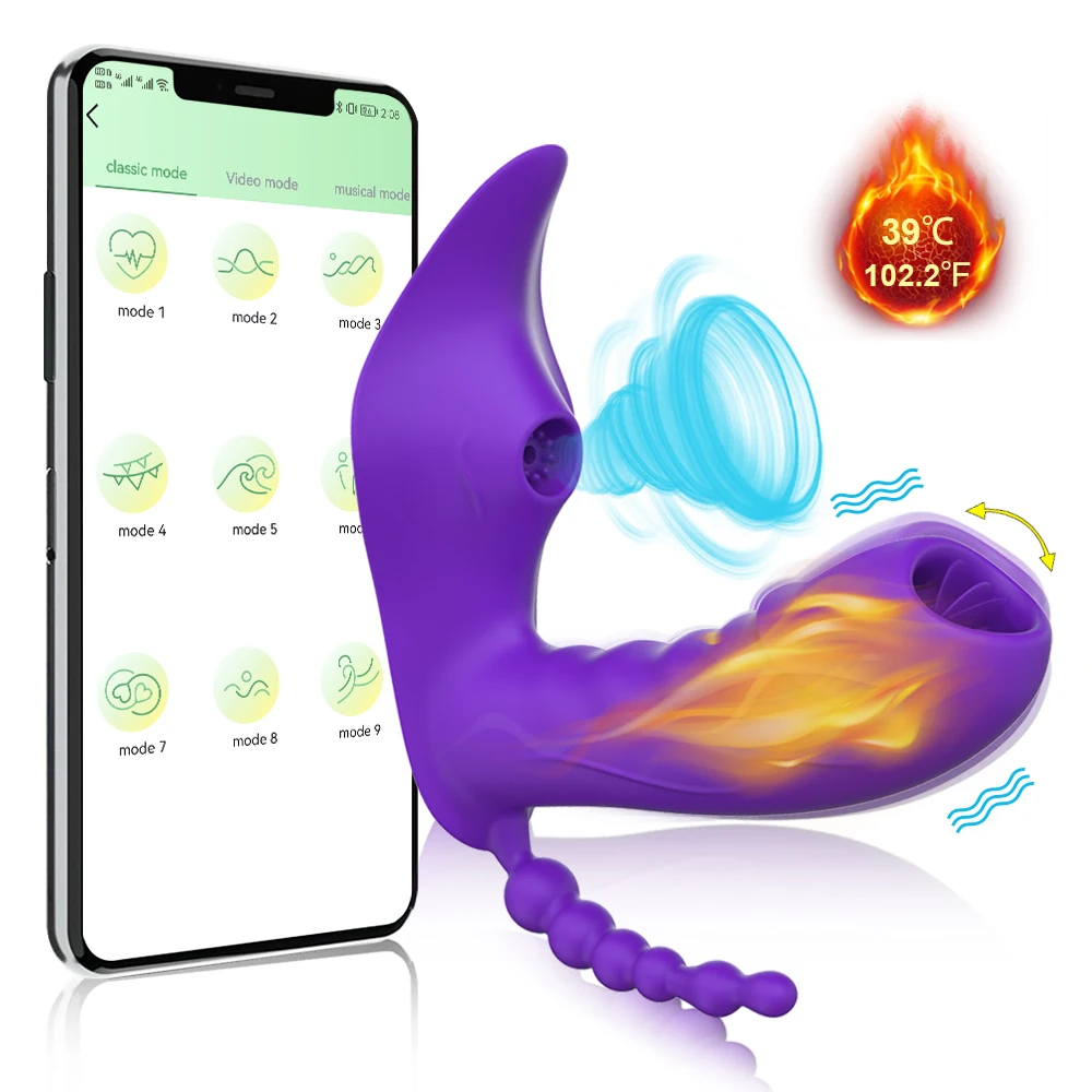 Bluetooth APP 3 in 1 Dildo Vibrator for Women Wireless Remote Control Sucker Clitoris Stimulator Sex Toys Female Couple Adult