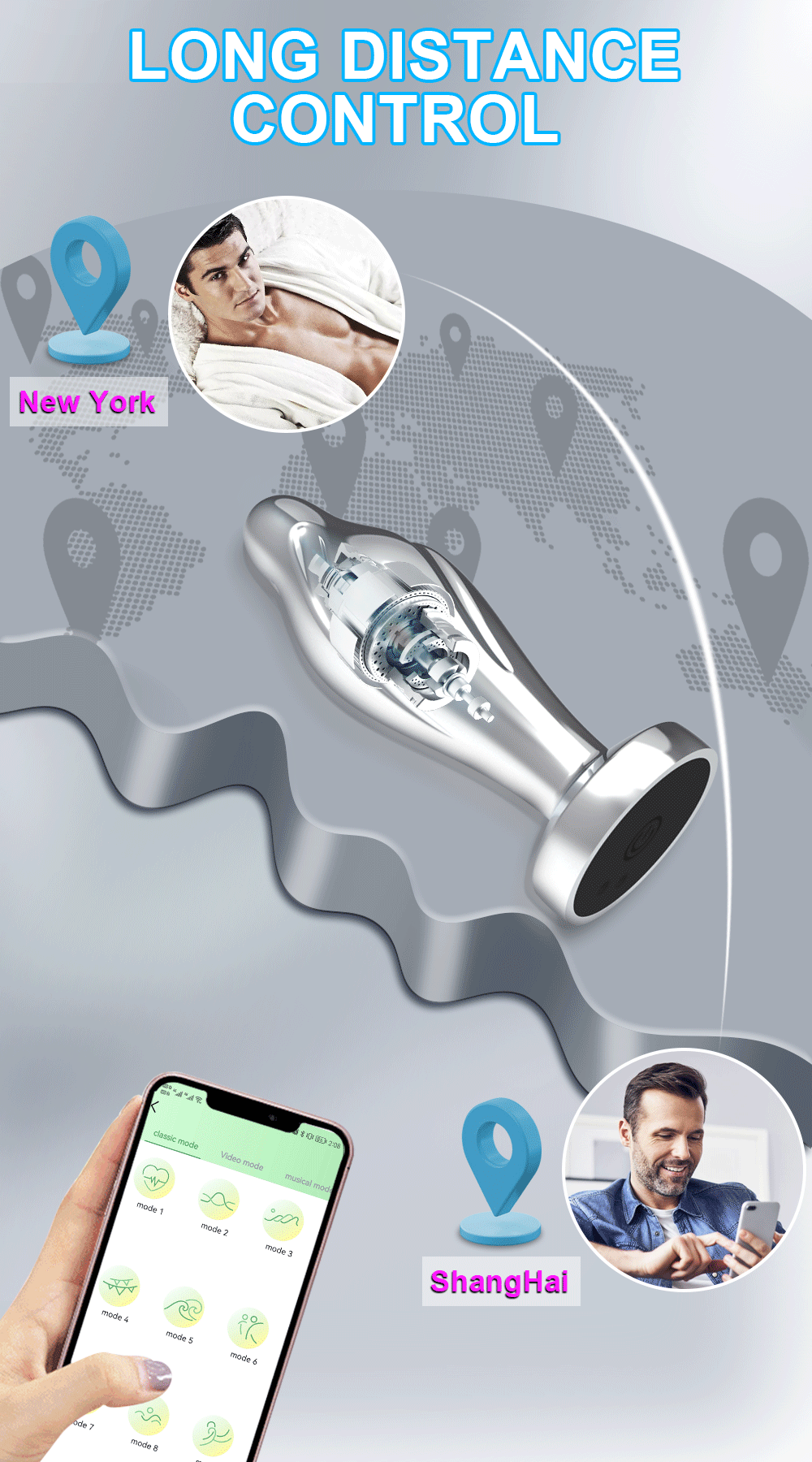 Bluetooth APP Anal Plug Vibrator Female Remote Control Clitoris Stimulator Metal Butt Plug Adult Supplies Sex Toys for Women Men
