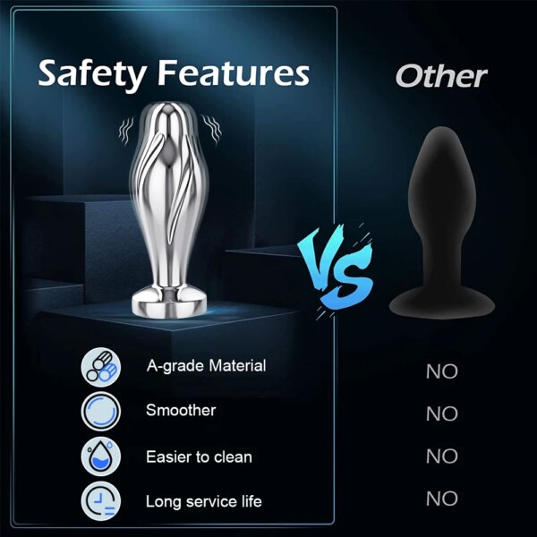 Bluetooth APP Anal Plug Vibrator Female Remote Control Clitoris Stimulator Metal Butt Plug Adult Supplies Sex Toys for Women Men