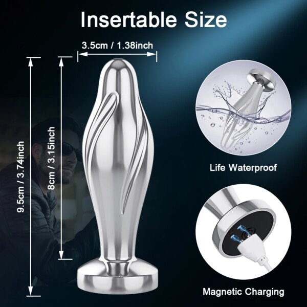 Bluetooth APP Anal Plug Vibrator Female Remote Control Clitoris Stimulator Metal Butt Plug Adult Supplies Sex Toys for Women Men