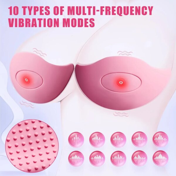 Vibrating Nipple Clamps Sucking Stimulator with 10 Powerful Vibration Modes App Remote Control Sex Toys Games Clitoral for Women