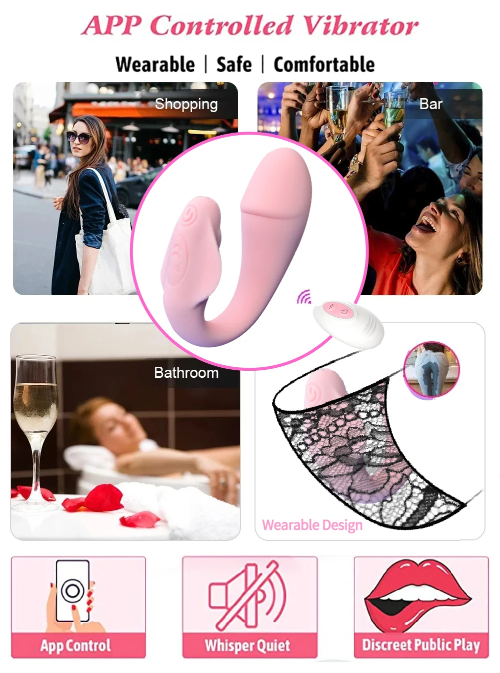 Wireless Bluetooth APP Vibrator for Women Clitoris Stimulator Remote Control Egg Wearable G Spot Massager Adult Panties Sex Toys