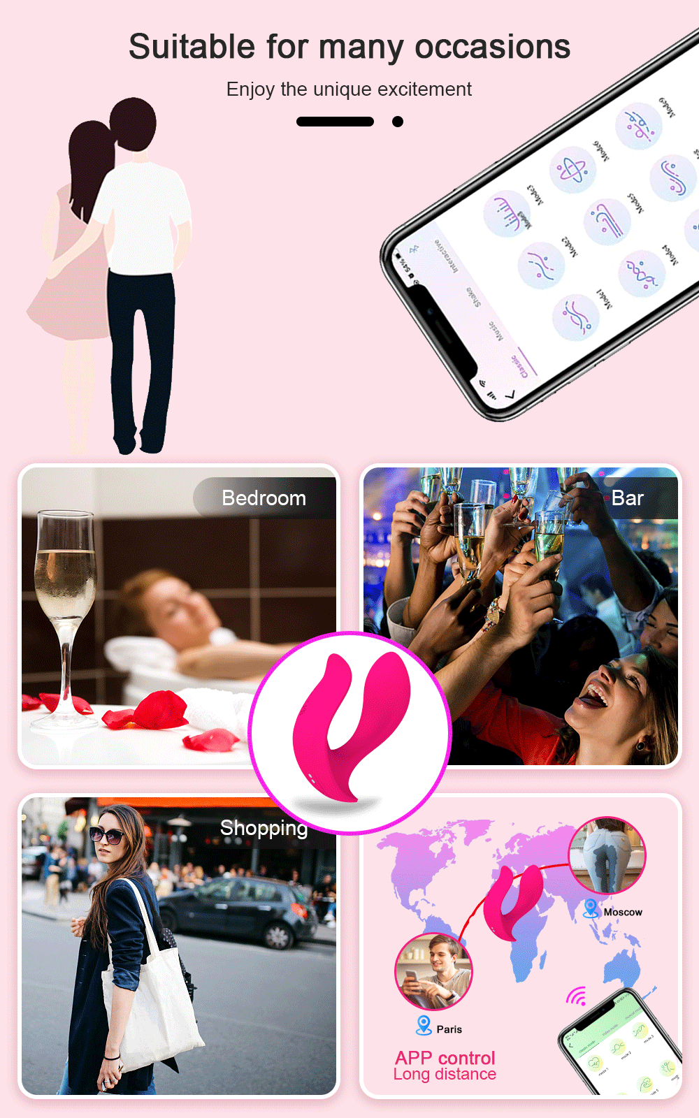 Wearable Vibrator APP Bluetooth for Women Wireless Remote Control Female Clit Clitoris Stimulator Goods Sex Toy for Adult