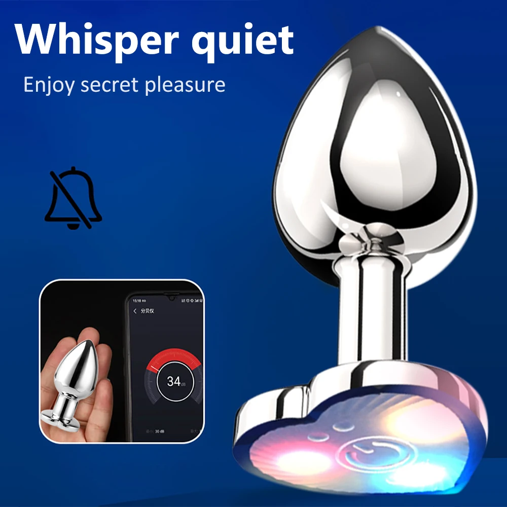 Bluetooth APP Anal Plug Vibrator Female Remote Control Clitoris Stimulator Metal Butt Plug Adult Supplies Sex Toys for Women Men